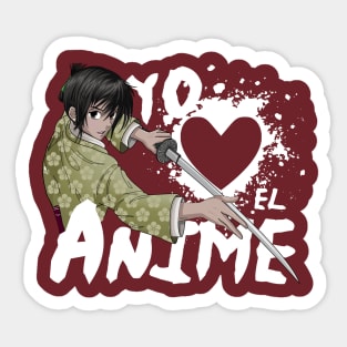Yo Amo el Anime Samurai Face Sticker